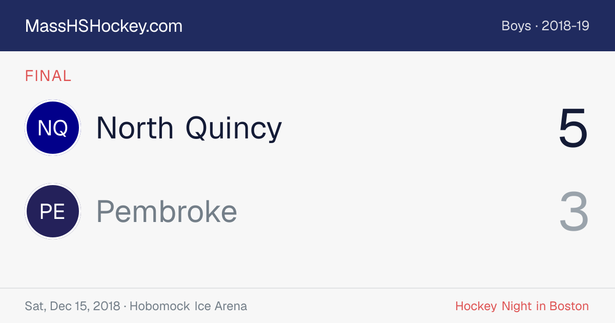 North Quincy at Pembroke score card