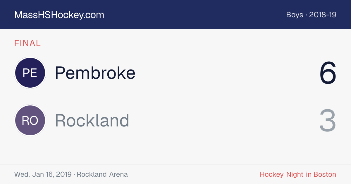 Pembroke at Rockland score card
