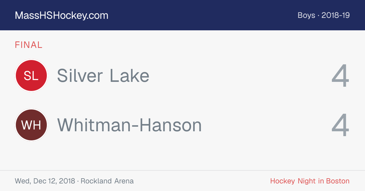 Silver Lake at Whitman-Hanson score card