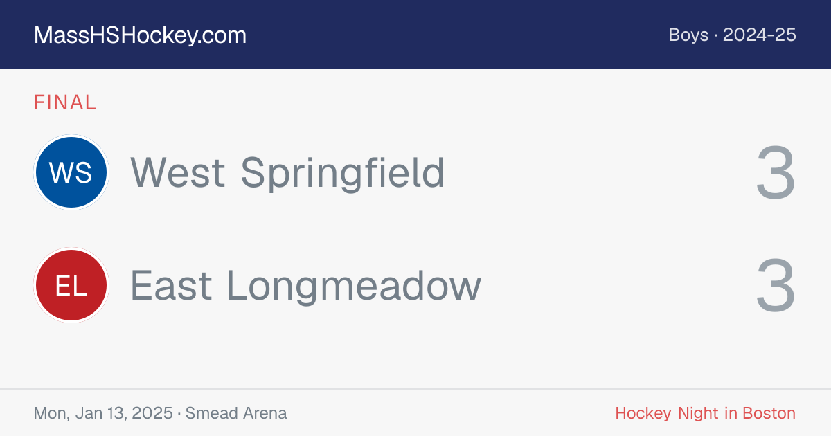 West Springfield at East Longmeadow score card