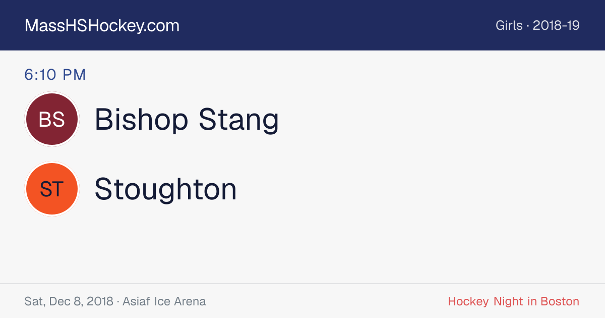 Bishop Stang at Stoughton score card