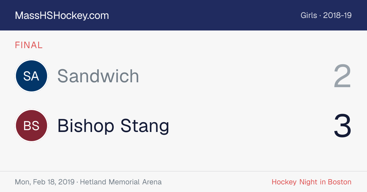 Sandwich at Bishop Stang score card