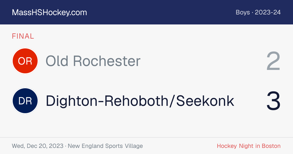 Old Rochester at Dighton-Rehoboth/Seekonk score card