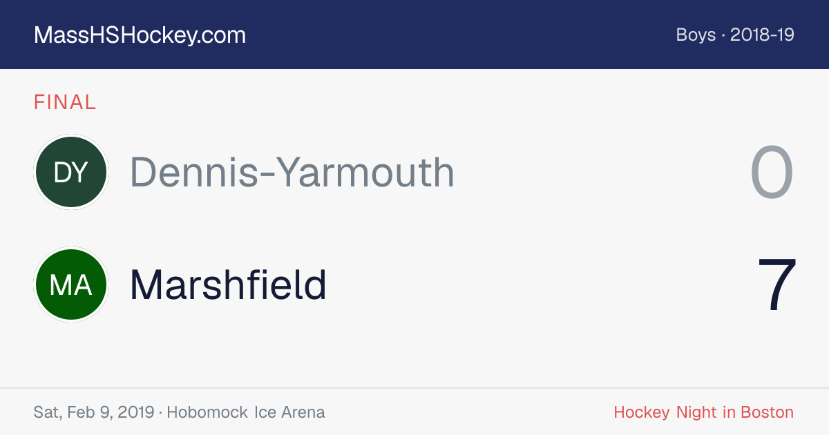 Dennis-Yarmouth at Marshfield score card