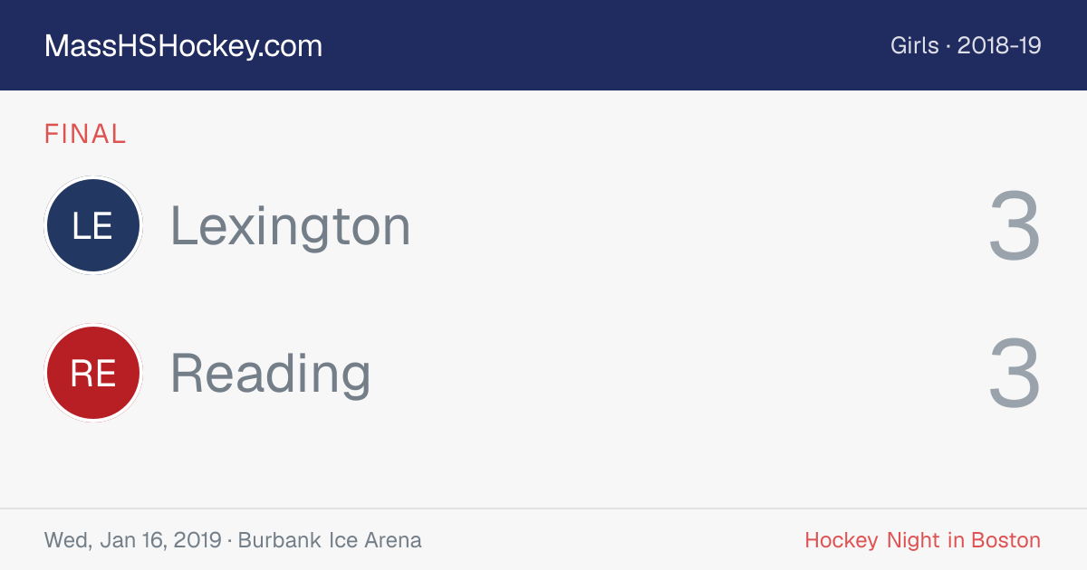 Lexington at Reading score card