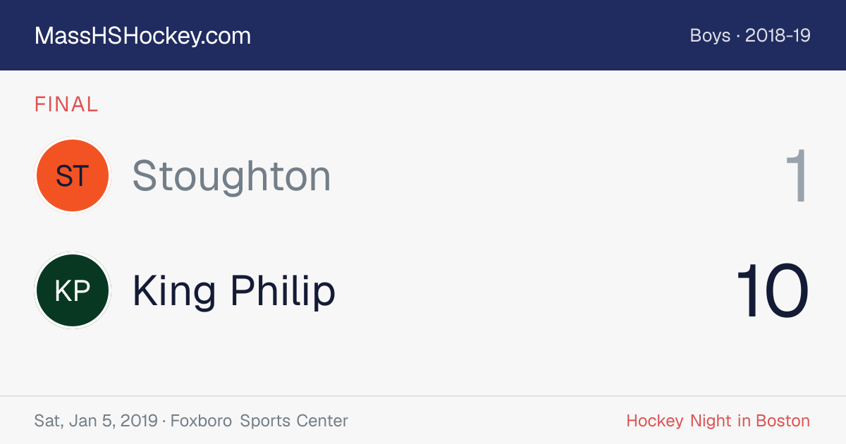 Stoughton at King Philip score card