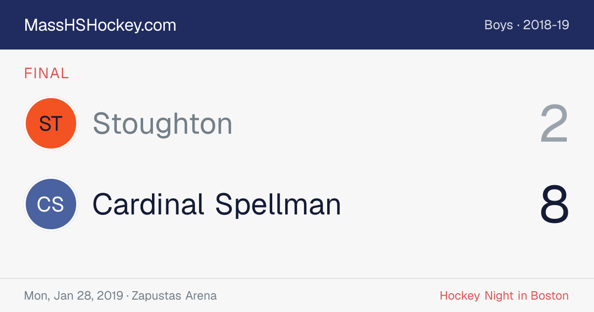 Stoughton at Cardinal Spellman score card