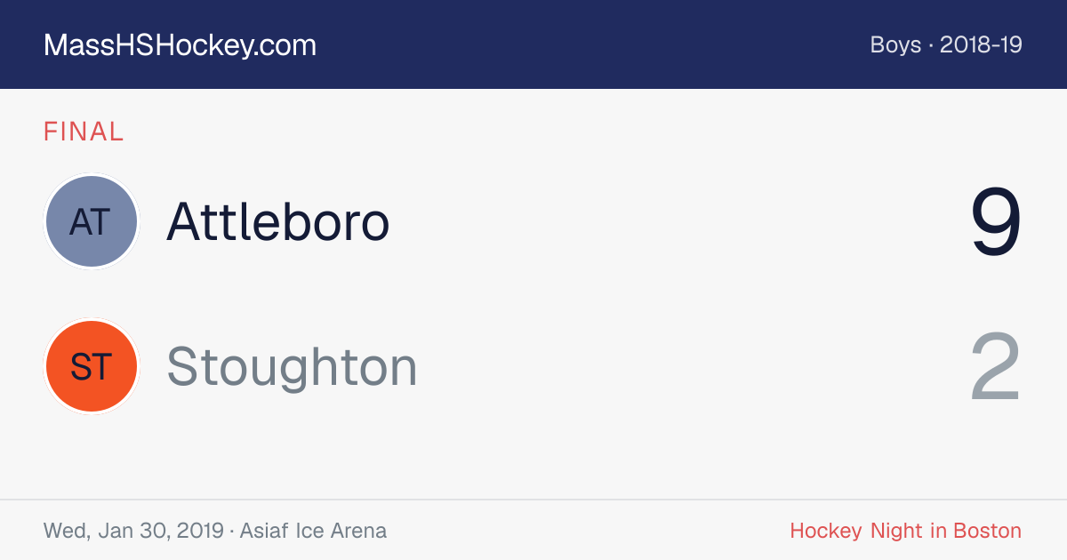 Attleboro at Stoughton score card