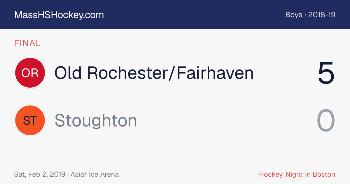 Old Rochester/Fairhaven at Stoughton score card