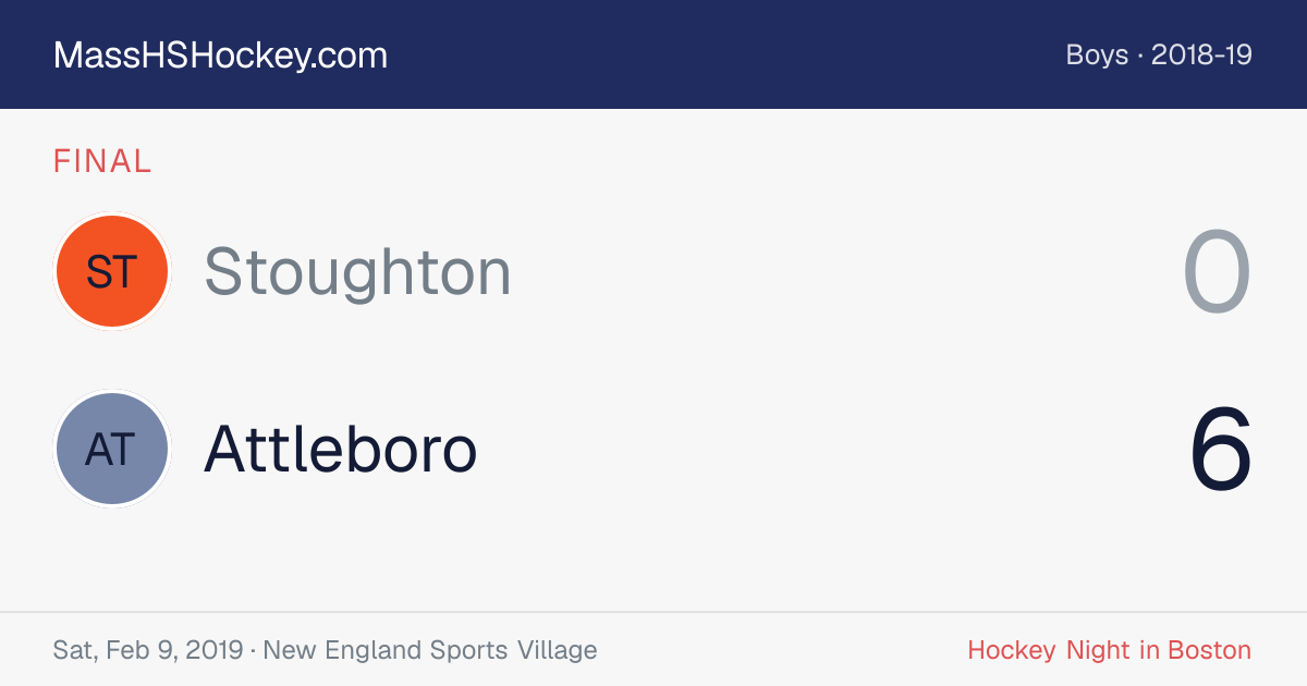 Stoughton at Attleboro score card
