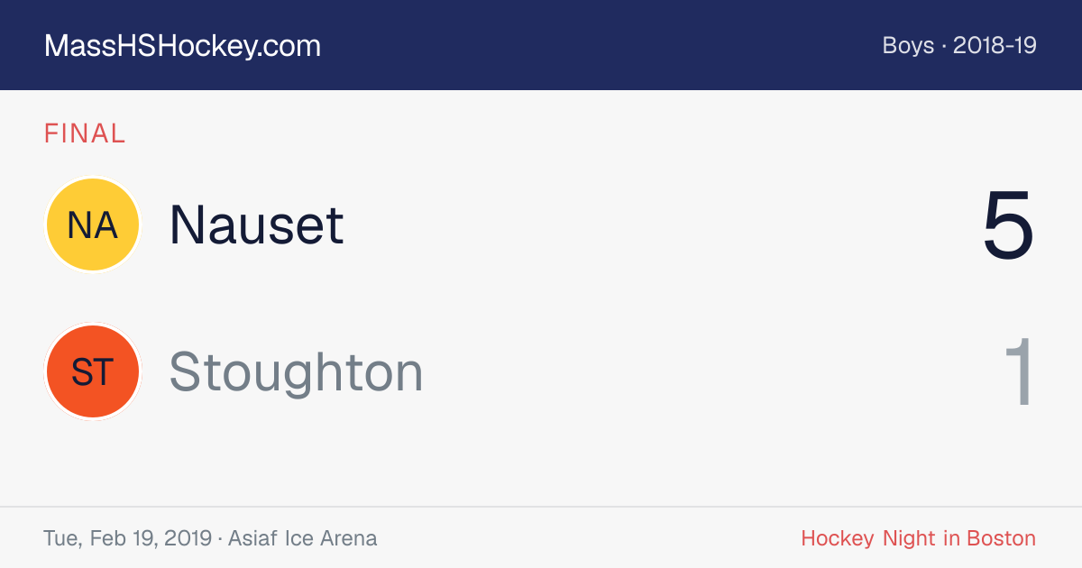 Nauset at Stoughton score card