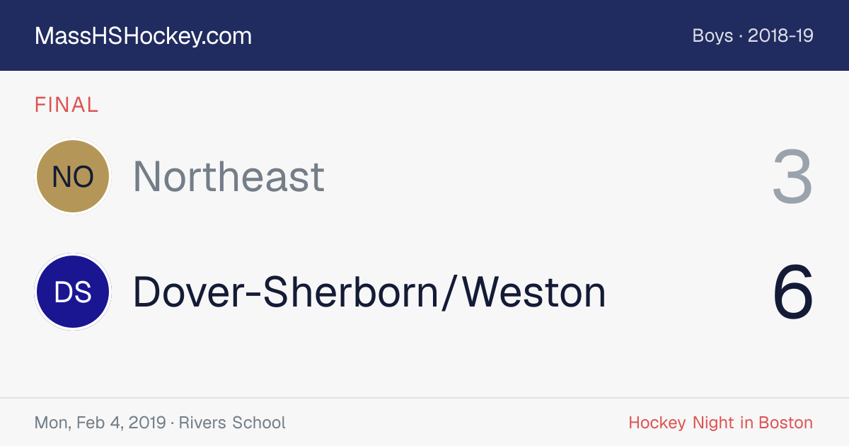 Northeast at Dover-Sherborn/Weston score card