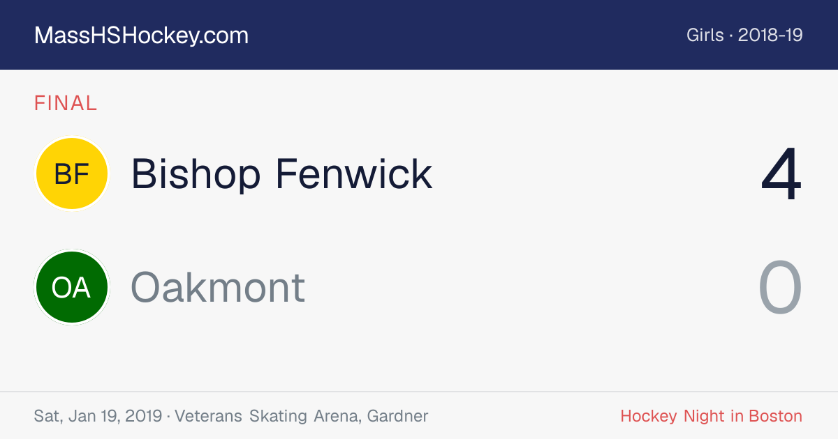 Bishop Fenwick at Oakmont score card