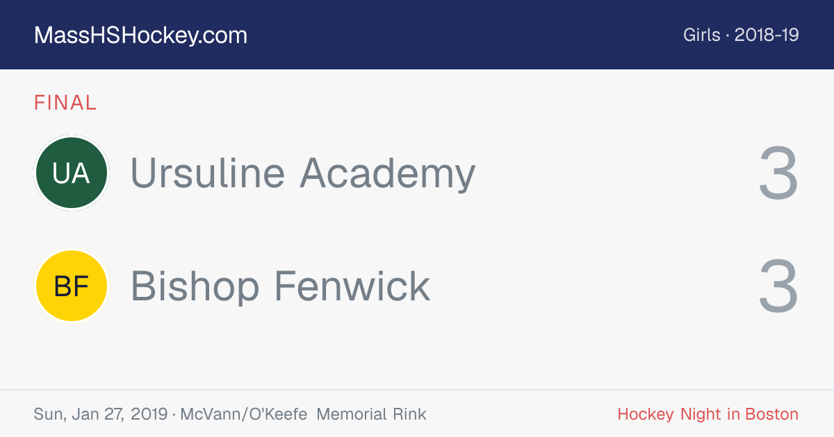 Ursuline Academy at Bishop Fenwick score card