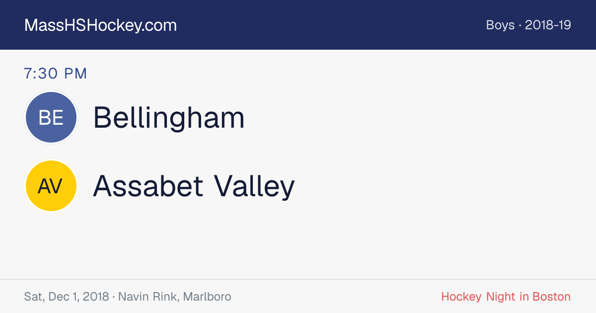 Bellingham at Assabet Valley score card