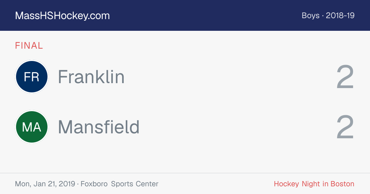 Franklin at Mansfield score card