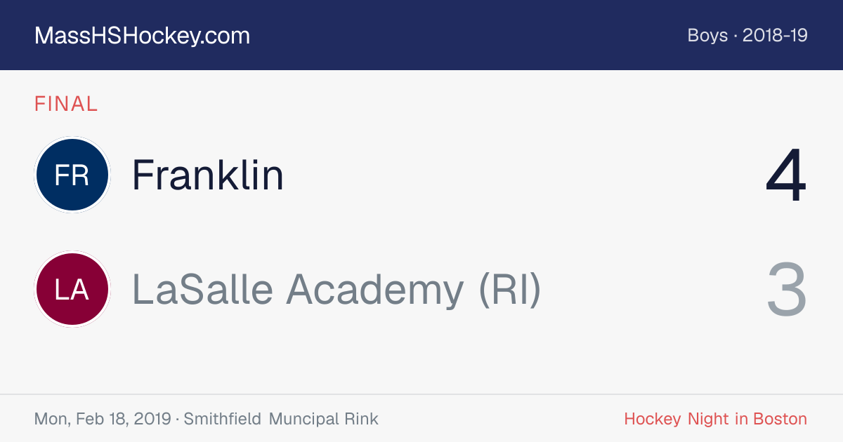 Franklin at LaSalle Academy (RI) score card