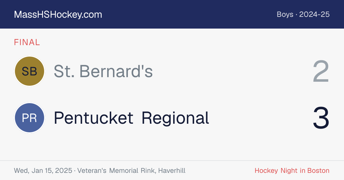 St. Bernard's at Pentucket Regional score card