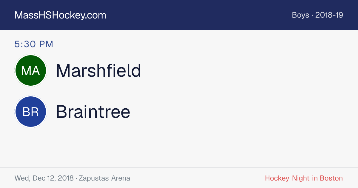 Marshfield at Braintree score card