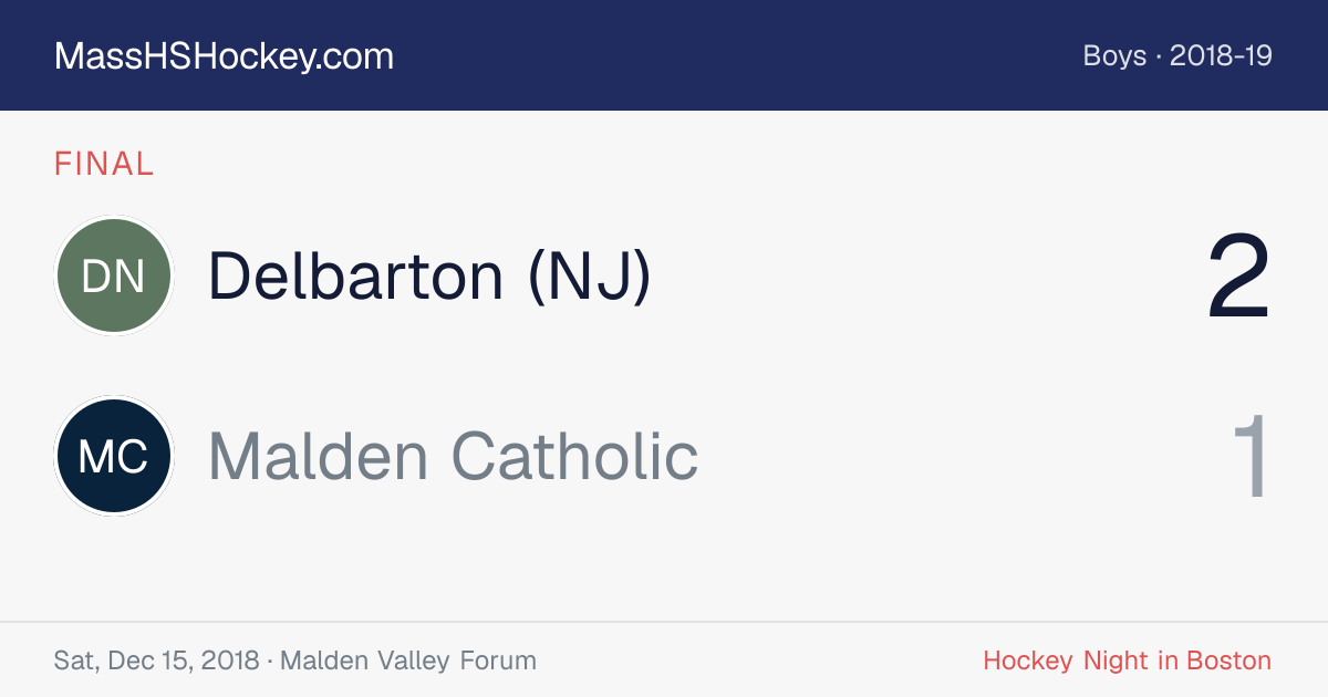 Delbarton (NJ) at Malden Catholic score card