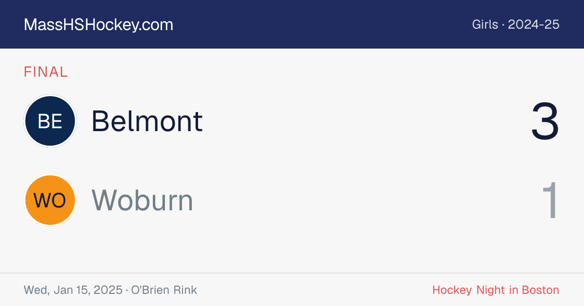 Belmont at Woburn score card