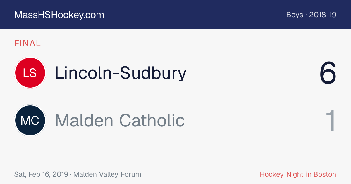 Lincoln-Sudbury at Malden Catholic score card