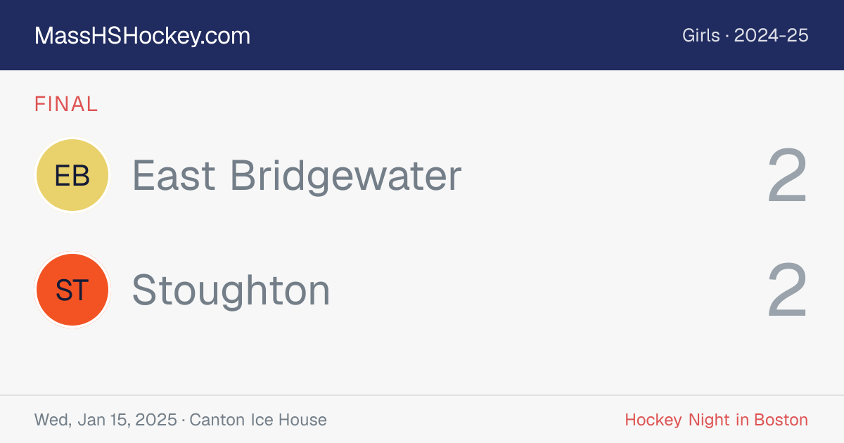 East Bridgewater at Stoughton score card