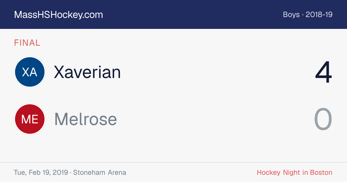 Xaverian at Melrose score card