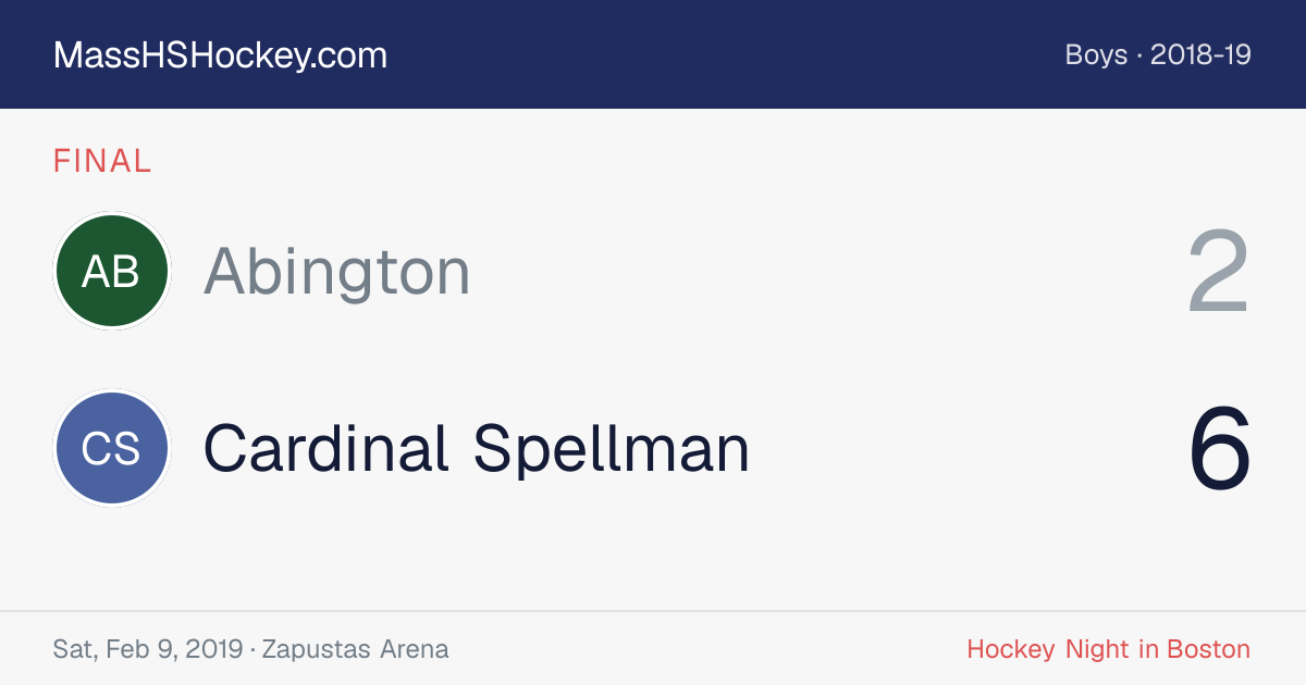 Abington at Cardinal Spellman score card