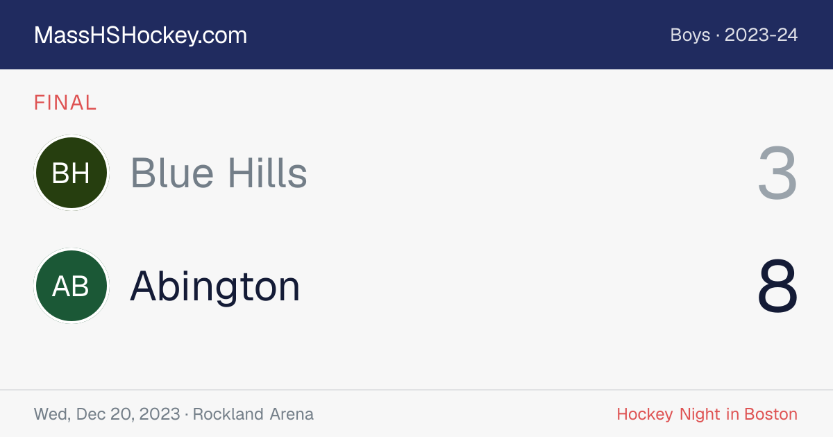 Blue Hills at Abington score card