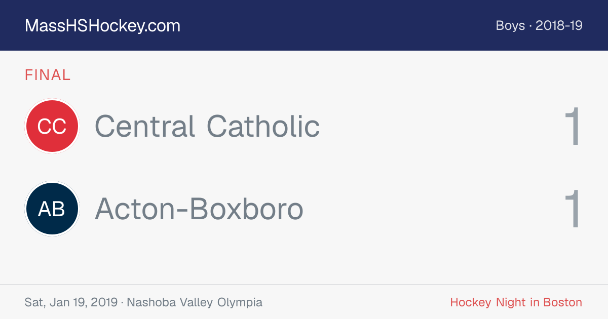 Central Catholic at Acton-Boxboro score card