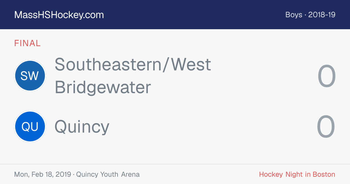 Southeastern/West Bridgewater at Quincy score card