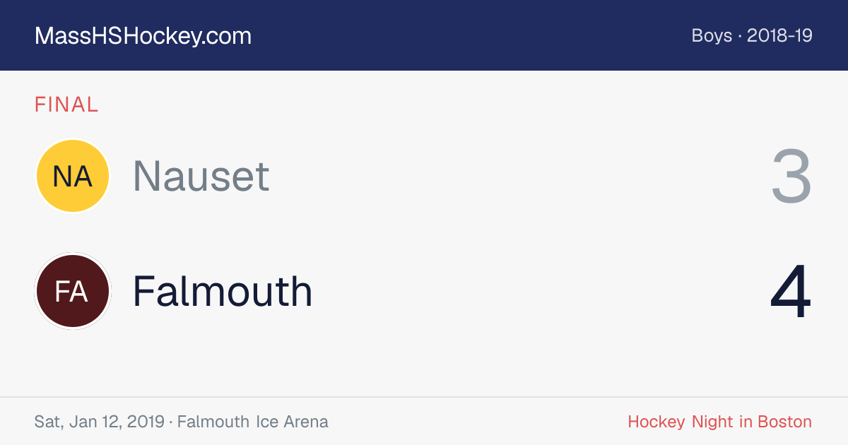 Nauset at Falmouth score card