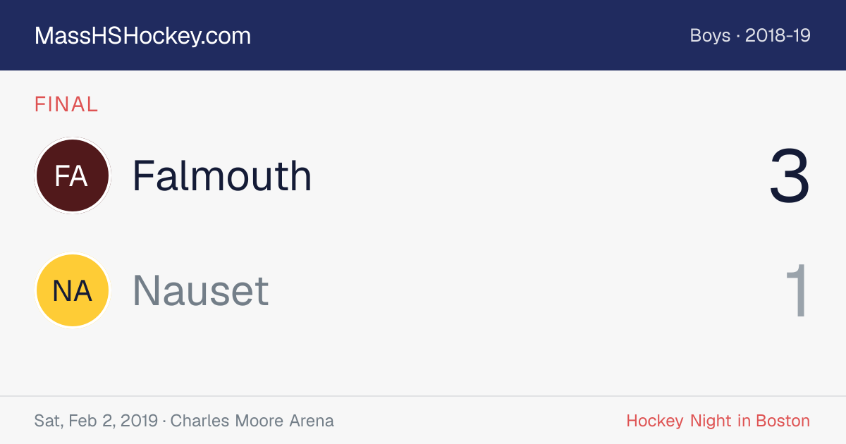 Falmouth at Nauset score card