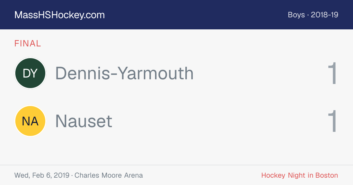 Dennis-Yarmouth at Nauset score card