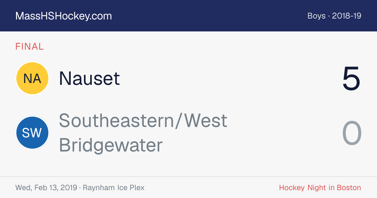 Nauset at Southeastern/West Bridgewater score card