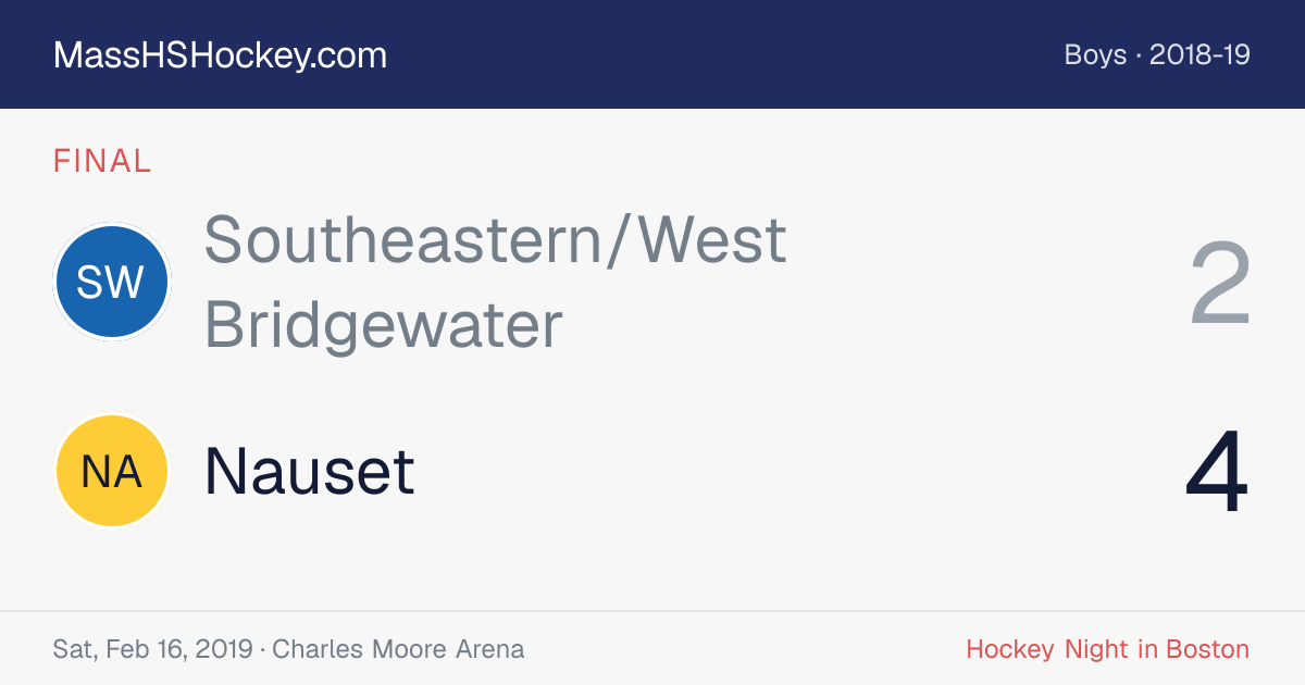 Southeastern/West Bridgewater at Nauset score card
