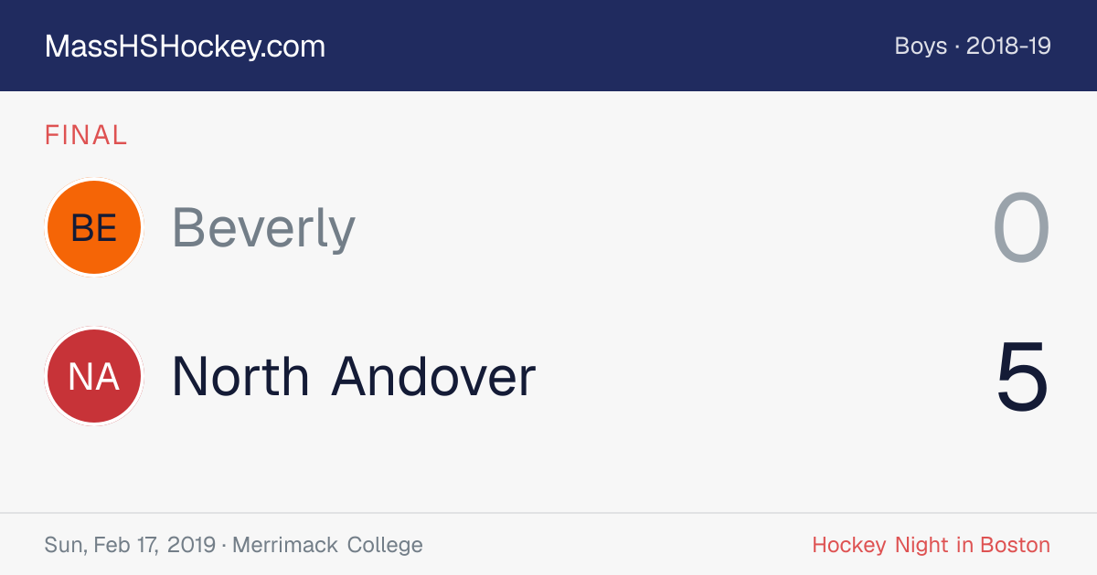 Beverly at North Andover score card