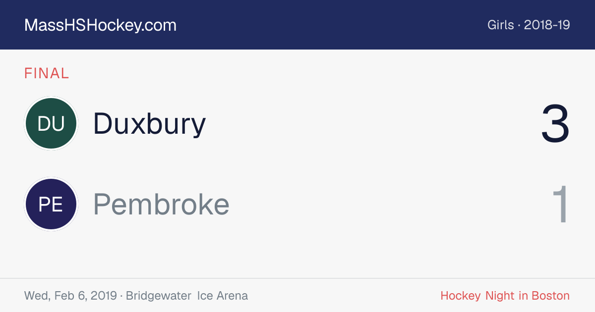 Duxbury at Pembroke score card