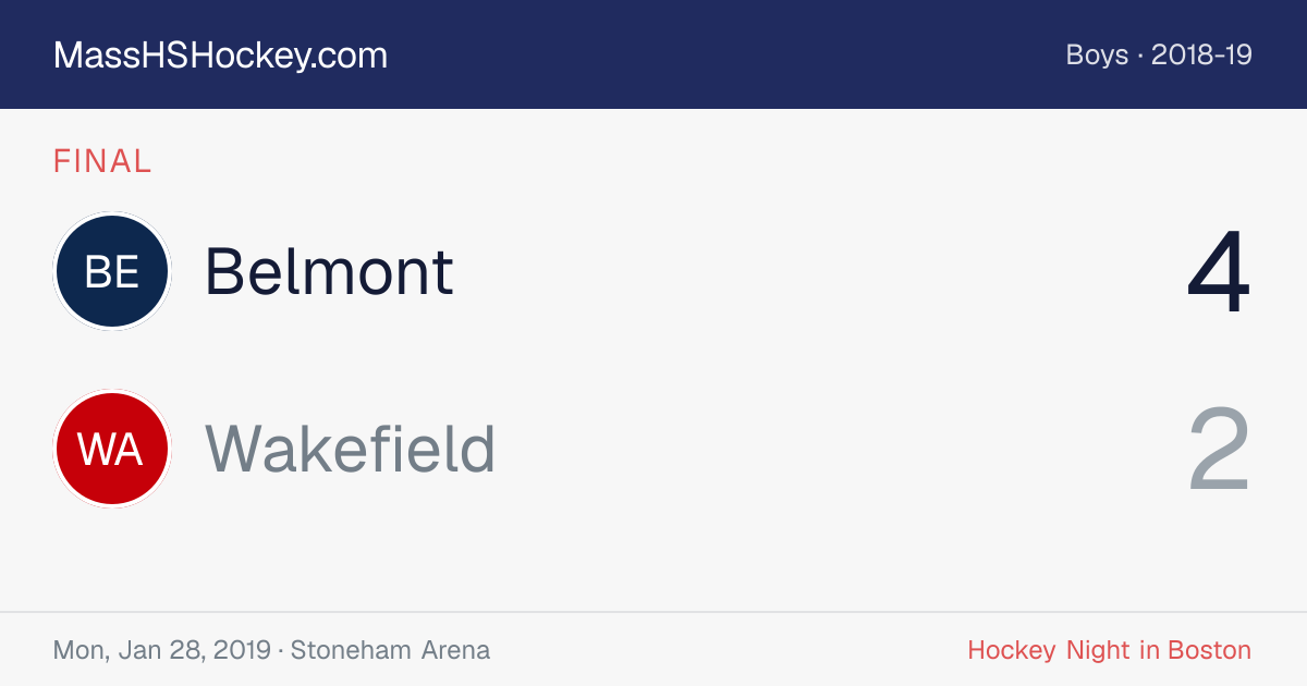 Belmont at Wakefield score card