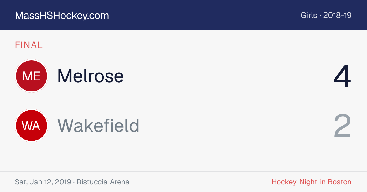Melrose at Wakefield score card