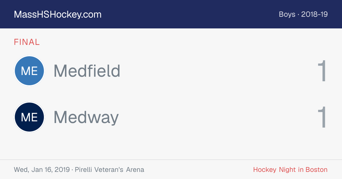 Medfield at Medway score card