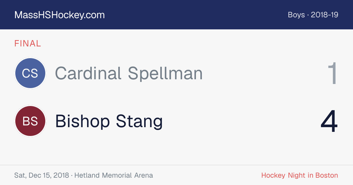 Cardinal Spellman at Bishop Stang score card