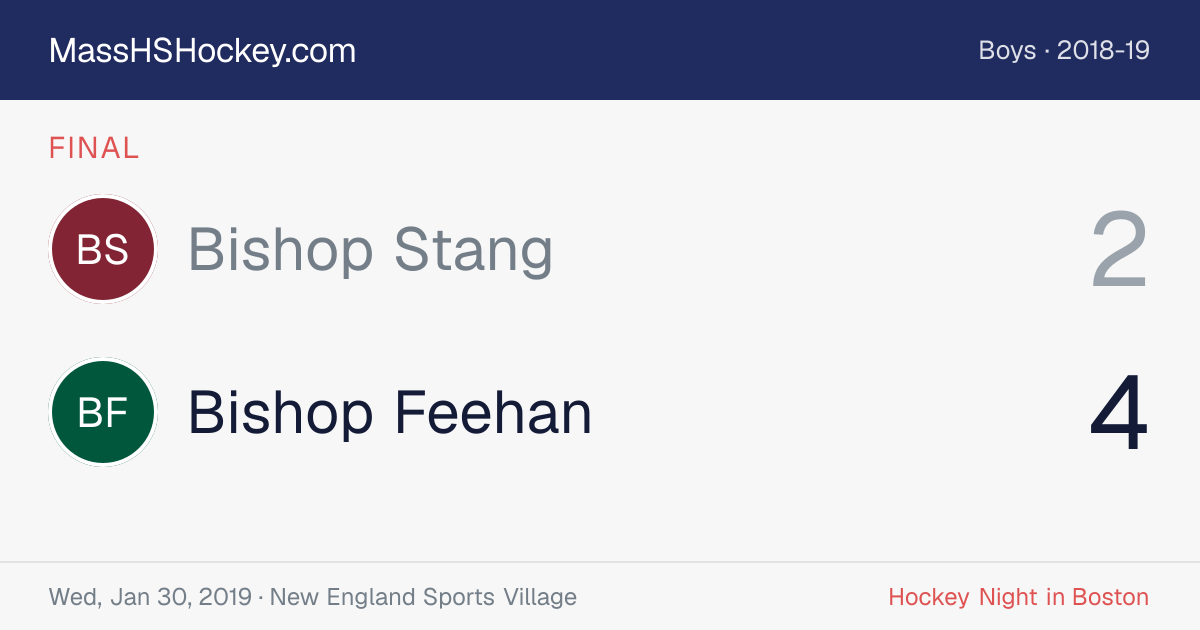 Bishop Stang at Bishop Feehan score card