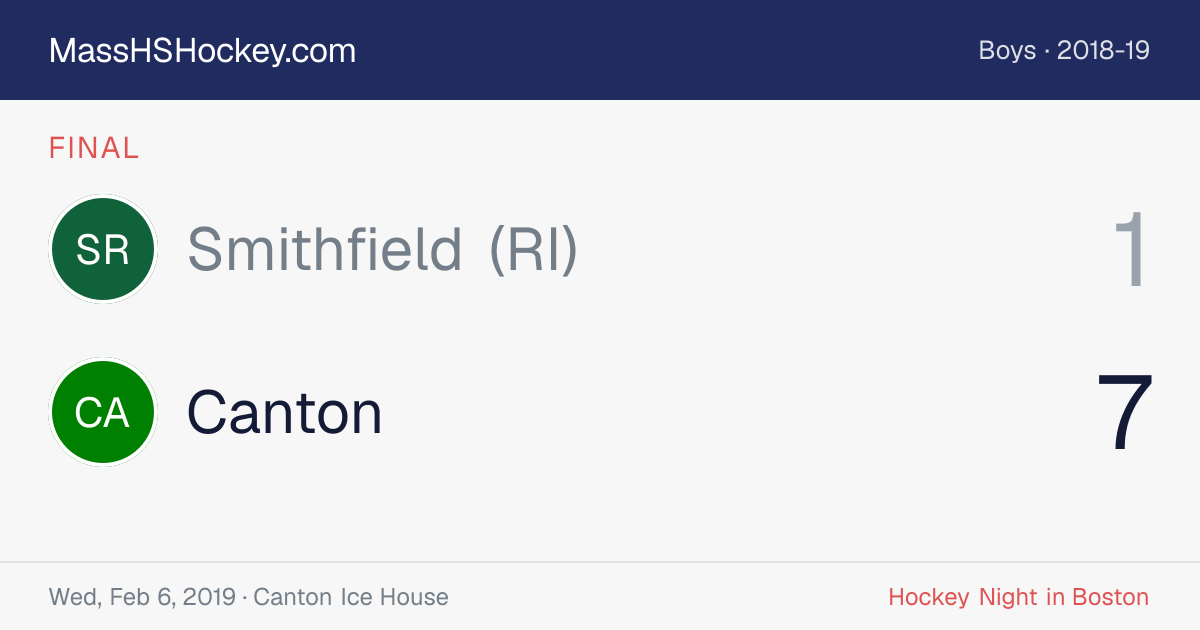 Smithfield (RI) at Canton score card