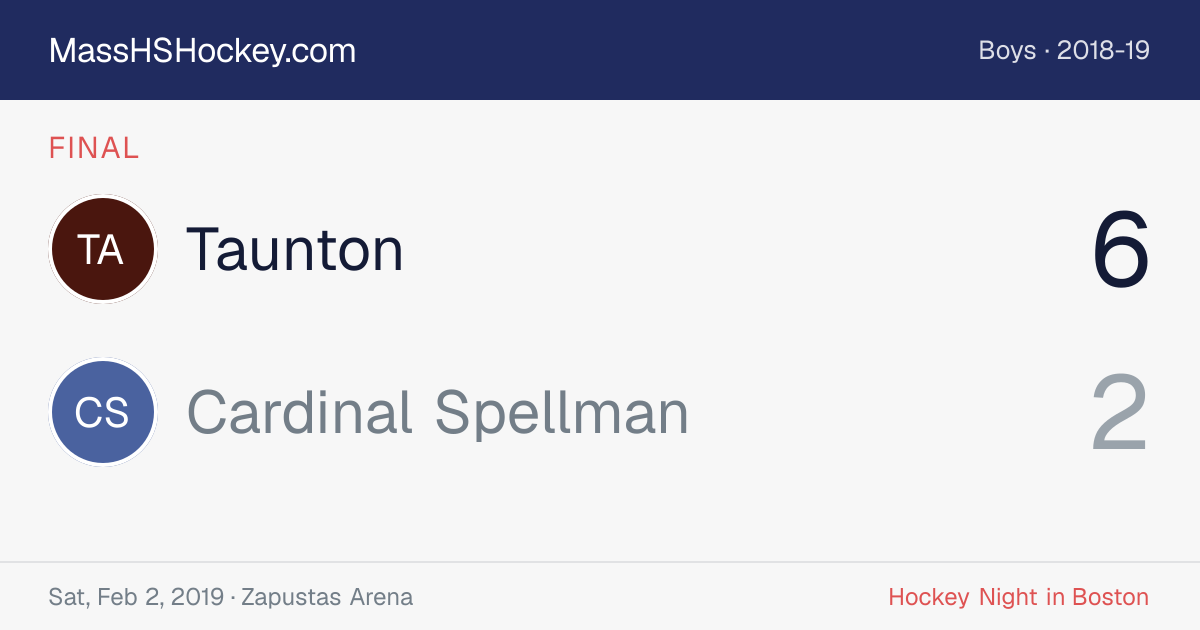 Taunton at Cardinal Spellman score card