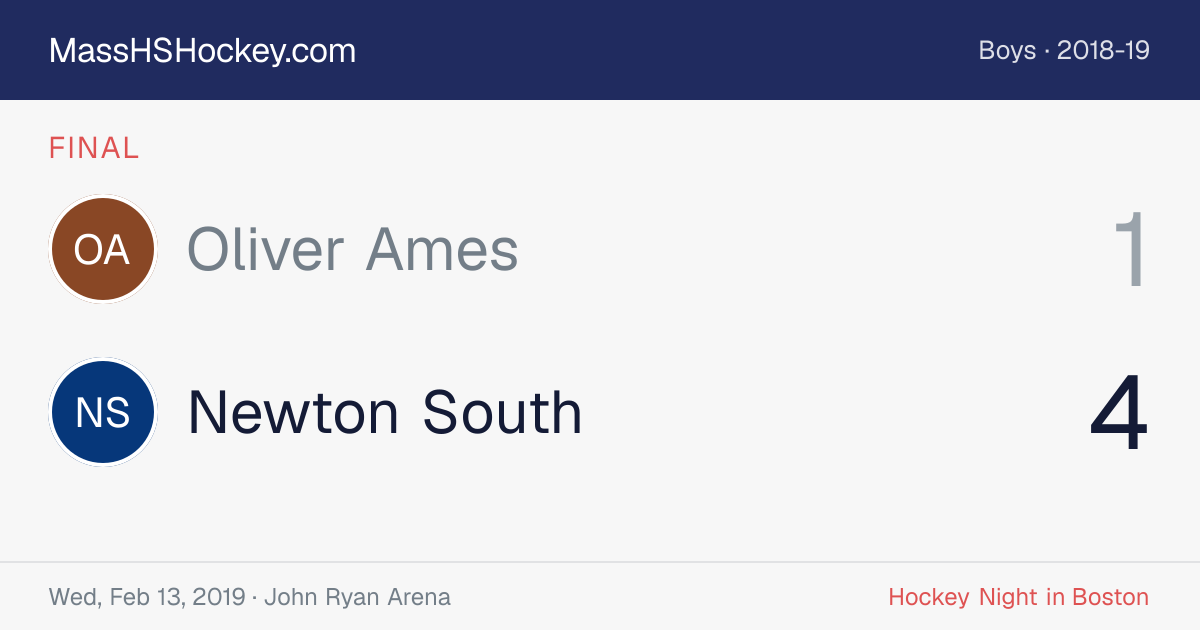 Oliver Ames at Newton South score card
