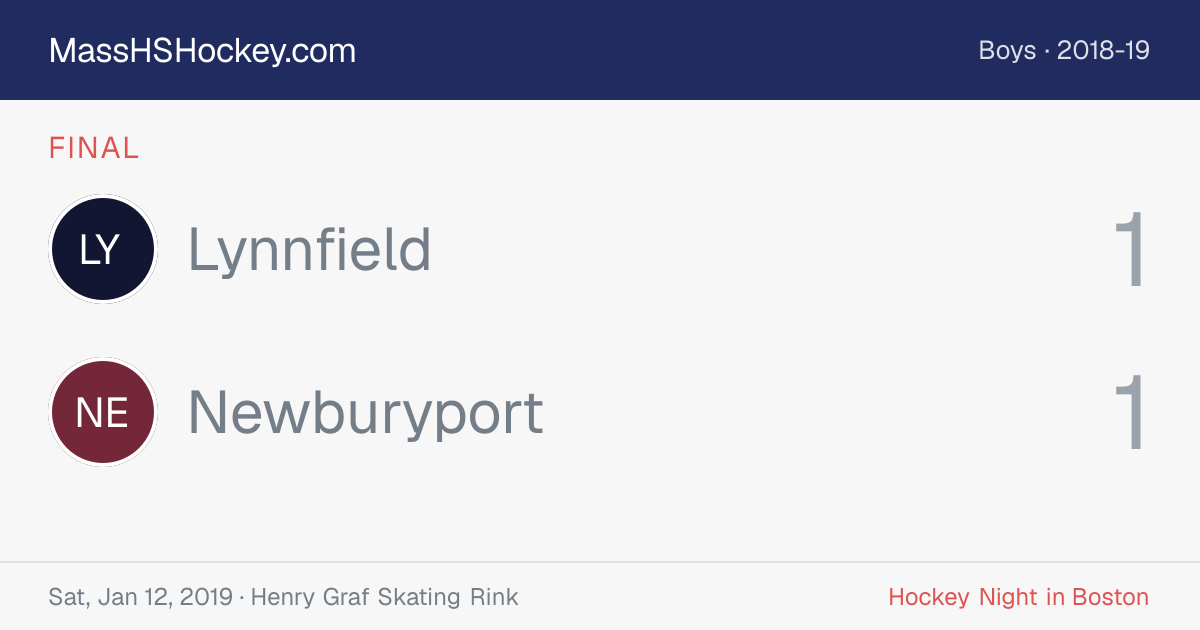 Lynnfield at Newburyport score card