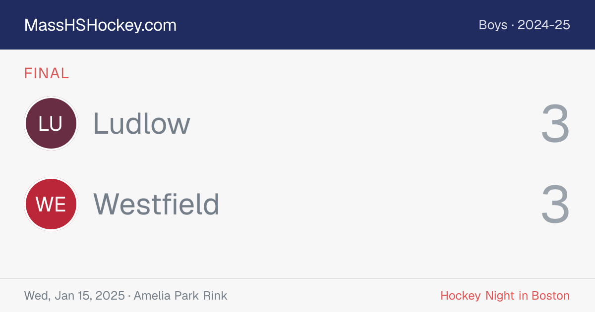 Ludlow at Westfield score card