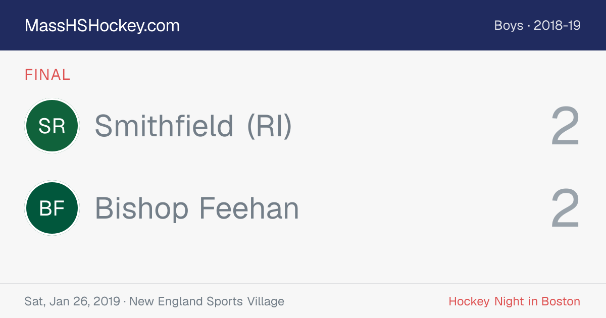 Smithfield (RI) at Bishop Feehan score card